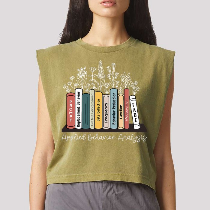 Applied Behavior Analysis Book Wildflower ABA RBT Therapist  Garment-Dyed Women's Muscle Tee