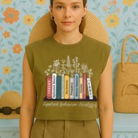 Applied Behavior Analysis Book Wildflower ABA RBT Therapist  Garment-Dyed Women's Muscle Tee