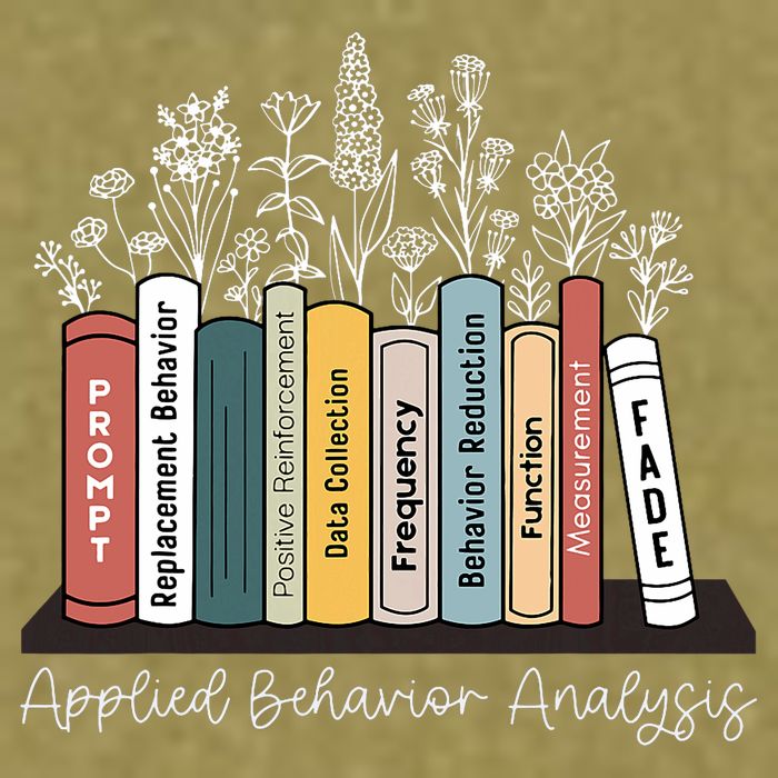 Applied Behavior Analysis Book Wildflower ABA RBT Therapist  Garment-Dyed Women's Muscle Tee