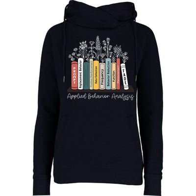 Applied Behavior Analysis Book Wildflower ABA RBT Therapist  Womens Funnel Neck Pullover Hood