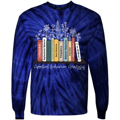 Applied Behavior Analysis Book Wildflower ABA RBT Therapist  Tie-Dye Long Sleeve Shirt