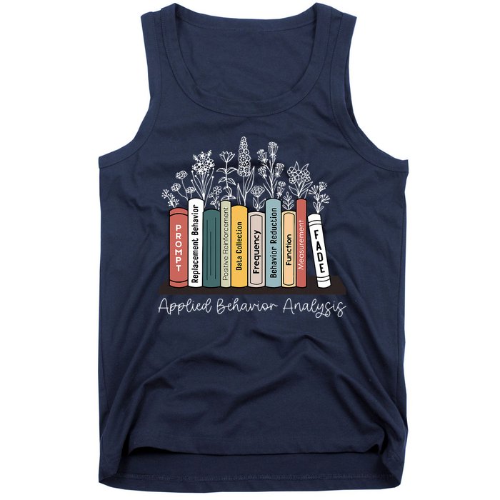 Applied Behavior Analysis Book Wildflower ABA RBT Therapist  Tank Top