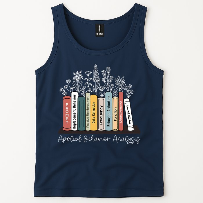 Applied Behavior Analysis Book Wildflower ABA RBT Therapist  Tank Top