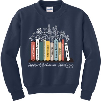 Applied Behavior Analysis Book Wildflower ABA RBT Therapist  Kids Sweatshirt