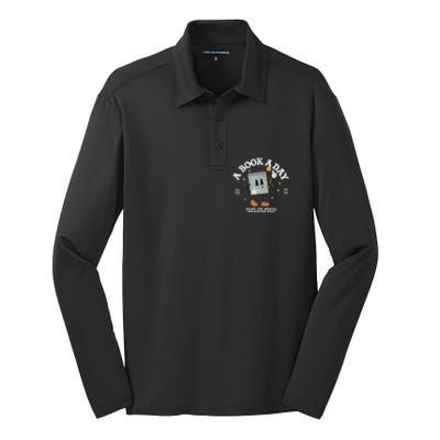 A Book A Day Keep The Mental Breakdown Away Silk Touch Performance Long Sleeve Polo