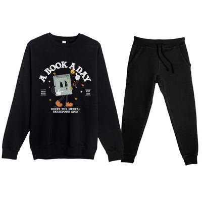 A Book A Day Keep The Mental Breakdown Away Premium Crewneck Sweatsuit Set