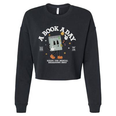 A Book A Day Keep The Mental Breakdown Away Cropped Pullover Crew