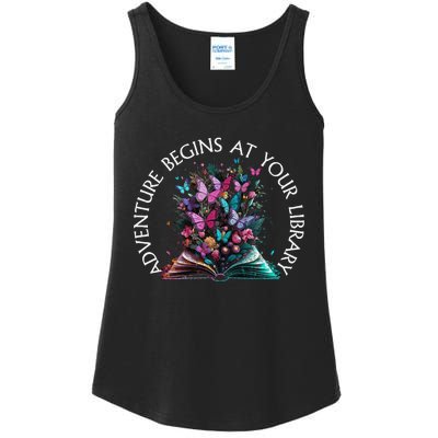 Adventure Begins At Your Library Summer Reading 2024 Gift Ladies Essential Tank