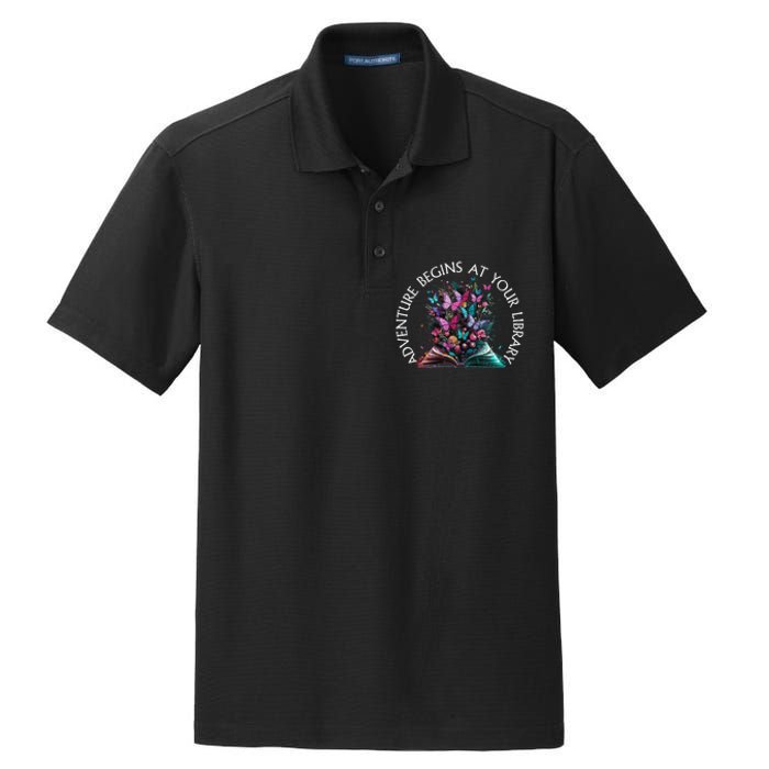 Adventure Begins At Your Library Summer Reading 2024 Gift Dry Zone Grid Polo