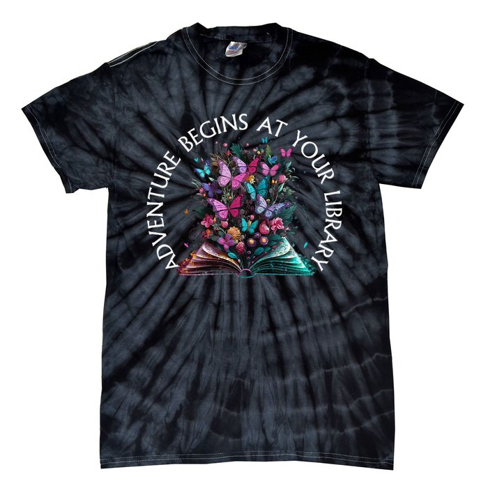 Adventure Begins At Your Library Summer Reading 2024 Gift Tie-Dye T-Shirt