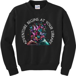 Adventure Begins At Your Library Summer Reading 2024 Gift Kids Sweatshirt