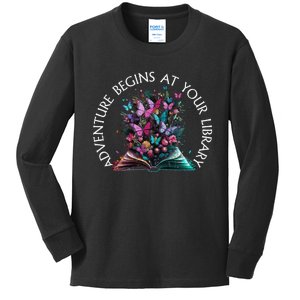 Adventure Begins At Your Library Summer Reading 2024 Gift Kids Long Sleeve Shirt