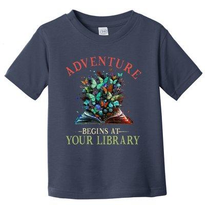 Adventure Begins At Your Library Summer Reading 2024 Flowers Toddler T-Shirt