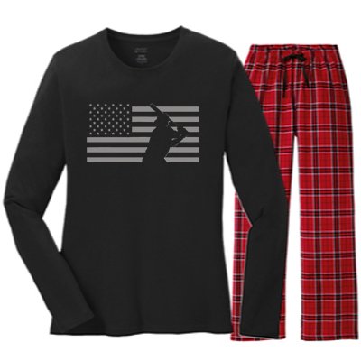 American Baseball Women's Long Sleeve Flannel Pajama Set 