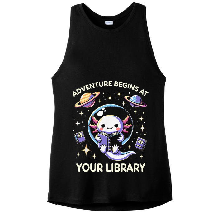 Adventure Begins At Your Library Summer Reading Program 2024 Ladies PosiCharge Tri-Blend Wicking Tank