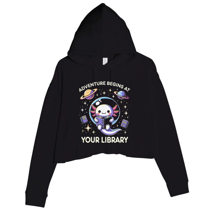 Adventure Begins At Your Library Summer Reading Program 2024 Crop Fleece Hoodie