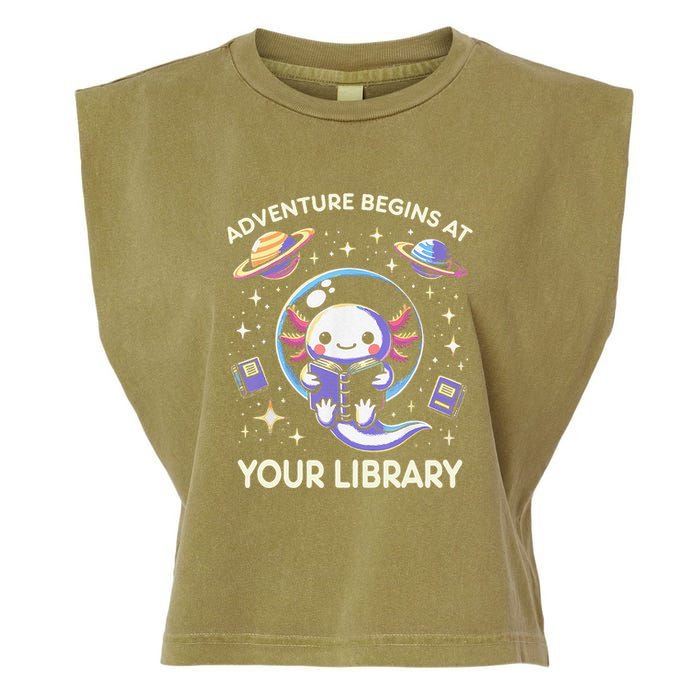 Adventure Begins At Your Library Summer Reading Program 2024 Garment-Dyed Women's Muscle Tee