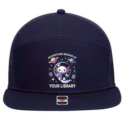 Adventure Begins At Your Library Summer Reading Program 2024 7 Panel Mesh Trucker Snapback Hat
