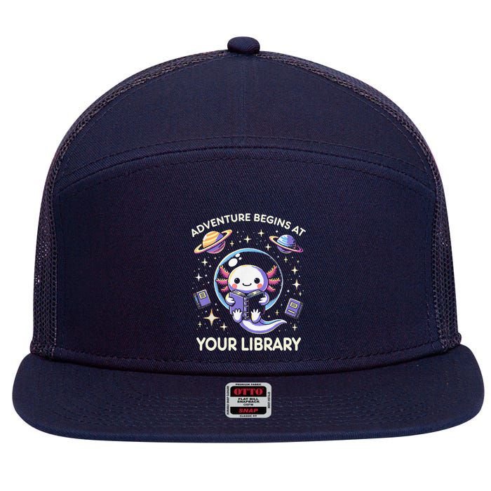 Adventure Begins At Your Library Summer Reading Program 2024 7 Panel Mesh Trucker Snapback Hat