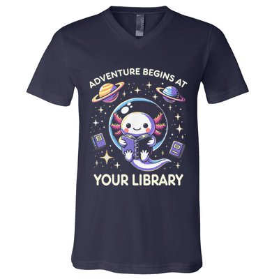 Adventure Begins At Your Library Summer Reading Program 2024 V-Neck T-Shirt