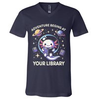 Adventure Begins At Your Library Summer Reading Program 2024 V-Neck T-Shirt
