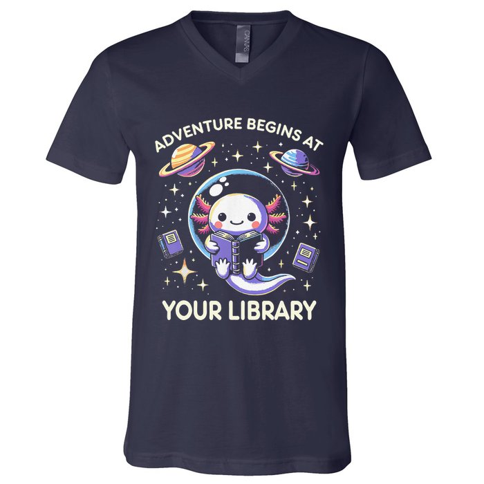 Adventure Begins At Your Library Summer Reading Program 2024 V-Neck T-Shirt