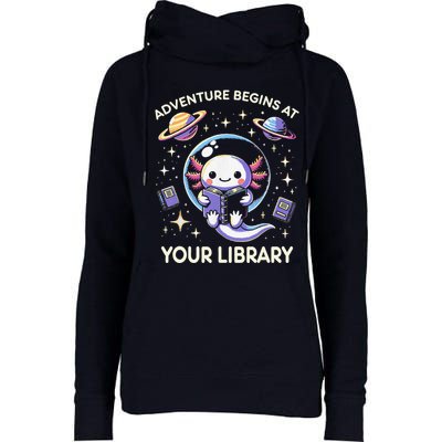Adventure Begins At Your Library Summer Reading Program 2024 Womens Funnel Neck Pullover Hood