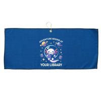 Adventure Begins At Your Library Summer Reading Program 2024 Large Microfiber Waffle Golf Towel