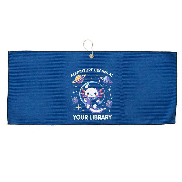Adventure Begins At Your Library Summer Reading Program 2024 Large Microfiber Waffle Golf Towel