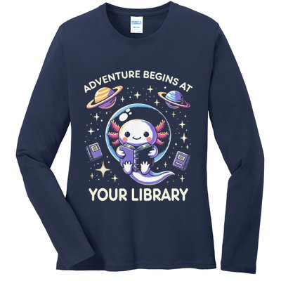 Adventure Begins At Your Library Summer Reading Program 2024 Ladies Long Sleeve Shirt