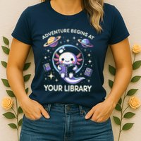 Adventure Begins At Your Library Summer Reading Program 2024 Womens T-Shirt