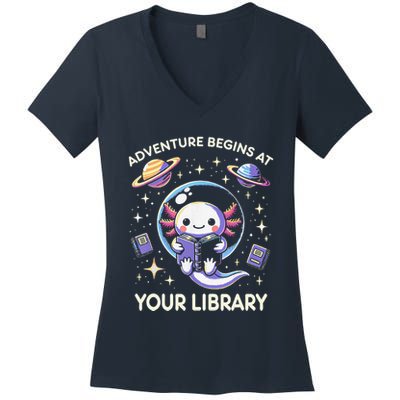 Adventure Begins At Your Library Summer Reading Program 2024 Women's V-Neck T-Shirt