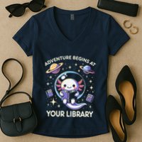 Adventure Begins At Your Library Summer Reading Program 2024 Women's V-Neck T-Shirt