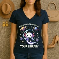 Adventure Begins At Your Library Summer Reading Program 2024 Women's V-Neck T-Shirt
