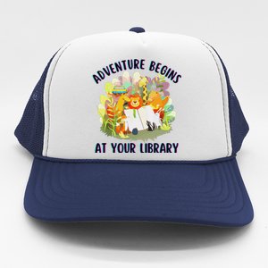 Adventure Begins At Your Library Summer Reading 2024 Animals Trucker Hat