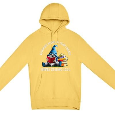 Adventure Begins At Your Library Summer Reading 2024 Gnome Premium Pullover Hoodie