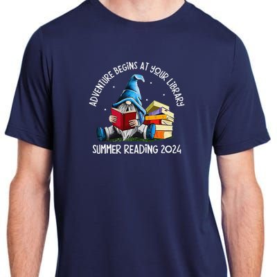 Adventure Begins At Your Library Summer Reading 2024 Gnome Adult ChromaSoft Performance T-Shirt