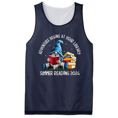 Adventure Begins At Your Library Summer Reading 2024 Gnome Mesh Reversible Basketball Jersey Tank