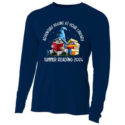 Adventure Begins At Your Library Summer Reading 2024 Gnome Cooling Performance Long Sleeve Crew