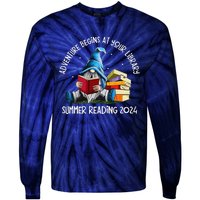 Adventure Begins At Your Library Summer Reading 2024 Gnome Tie-Dye Long Sleeve Shirt