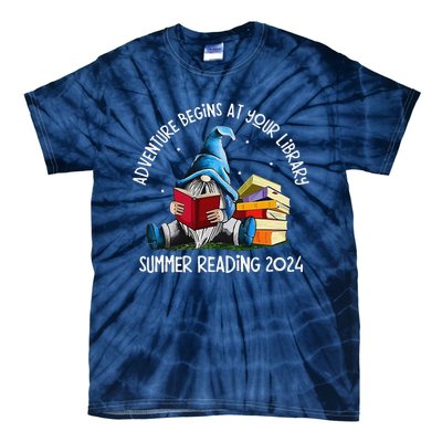 Adventure Begins At Your Library Summer Reading 2024 Gnome Tie-Dye T-Shirt