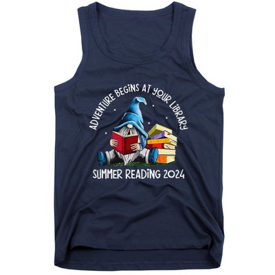 Adventure Begins At Your Library Summer Reading 2024 Gnome Tank Top