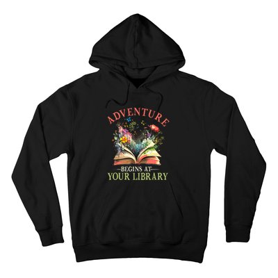 Adventure Begins At Your Library Summer Reading 2024 Flowers Hoodie