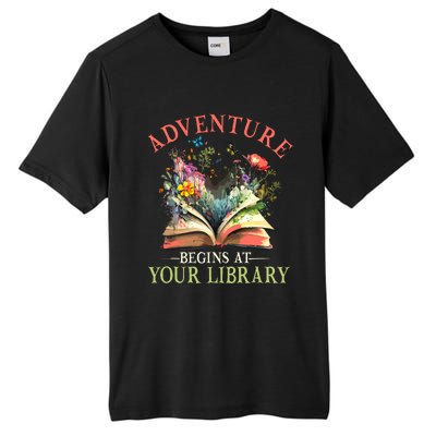 Adventure Begins At Your Library Summer Reading 2024 Flowers Tall Fusion ChromaSoft Performance T-Shirt