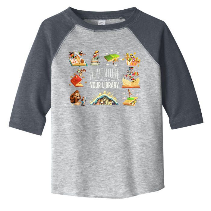 Adventure Begins At Your Library Summer Reading 2024 Funny Toddler Fine Jersey T-Shirt