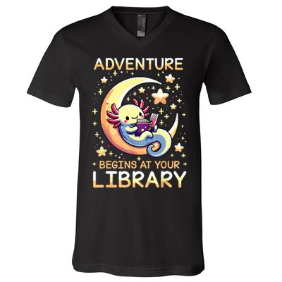 Adventure Begins At Your Library Summer Reading Program 2024 V-Neck T-Shirt