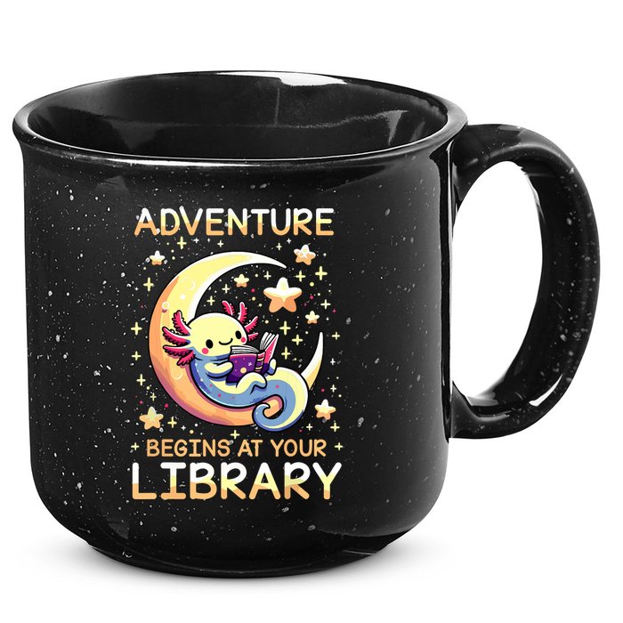 Adventure Begins At Your Library Summer Reading Program 2024 15oz Campfire Ceramic Mug
