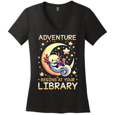 Adventure Begins At Your Library Summer Reading Program 2024 Women's V-Neck T-Shirt