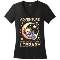 Adventure Begins At Your Library Summer Reading Program 2024 Women's V-Neck T-Shirt
