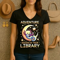 Adventure Begins At Your Library Summer Reading Program 2024 Women's V-Neck T-Shirt